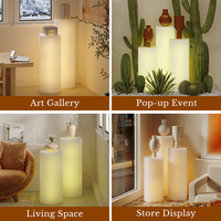 Présentoir Cylindrique Pliant Spazepaper Pillars avec Éclairage Intégré – Colonne en Papier Accordion – Magnifique Socle d'Exposition