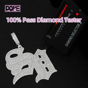 Ciondolo con Lettera in Moissanite VVS, Pendenti Hip Hop in Moissanite, Argento 925, Incastonatura Galassia a Mosaico, Charm Personalizzati con Iniziali - Product Image 3