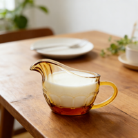 Nouvelle conception de pot à lait en verre gaufré, couleur unie, tasse à lait au lait frappé, sauce au poivre pour steak, pour la maison, le bar, l'hôtel, vaisselle réutilisable