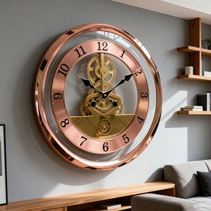 <span class=keywords><strong>Horloge</strong></span> <span class=keywords><strong>murale</strong></span> en cristal de grande taille 14 pouces / 35 cm, <span class=keywords><strong>horloge</strong></span> <span class=keywords><strong>murale</strong></span> transparente pour salon, <span class=keywords><strong>horloge</strong></span> à engrenages rétro - Product Image 2