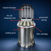 Système de filtration d'air automatique vibrant pour silo à ciment industriel, filtre à sacs à jet pulsé pour la protection de l'environnement