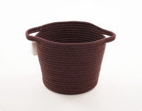 Panier de rangement rond en tissu pliable, moderne et minimaliste, en corde de coton tressée, écologique, pour cosmétiques, jouets, clés, bijoux, articles de toilette