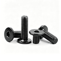 Vis métriques à tête cylindrique hexagonale à six pans creux en oxyde noir, entièrement filetées, pour quincaillerie de meubles
