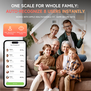 Health Fitness Monitoring <strong>Electronic</strong> 8 Electrode Body Fat <strong>Scale</strong> BLE App Sync 50 Body Data Smart Weight <strong>Scale</strong> - Product Image 5