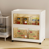 Chambre à coucher transparente pliante coulissante porte utilitaire organisateur de placard bacs de rangement en plastique avec couvercles conteneurs de stockage empilables