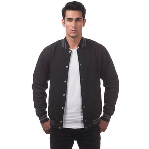 Fashion Bomber Jacket Custom Embroidery Letterman Baseball Varsity Jacket Wholesale Casual for <b>Men</b> - Product Image 1