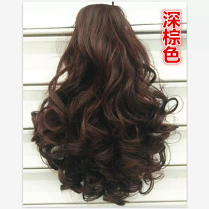 วิกผมทรงลูกแพร์แฟชั่น พร้อมคลิปขนาดใหญ่ หางม้าลอนธรรมชาติ 26 ซม. 90 กรัม ผมสังเคราะห์แบบไม่ต้องใช้กาว - Product Image 5