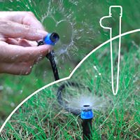 Instelbare druppelsproeier met 360 graden sproeier, grondinsteekdruppelaar voor 4-7mm irrigatiebuis, voor het besproeien van boomgaarden