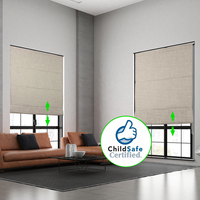 Persianas Romanas Horizontales Opacas Manuales de Estilo Moderno Personalizadas, Cortinas de Tela que Filtran la Luz para Ventanas de Sala de Estar