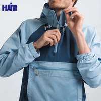 Logo personnalisé Nylon Spandex doux séchage rapide quart fermeture éclair pull léger imperméable Gym sport veste de course pour hommes