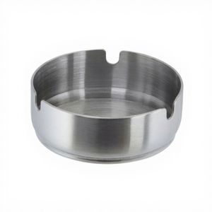 Cendrier rond en acier inoxydable avec quatre fentes pour cigarettes, cendrier de table durable pour la maison - Product Image 2