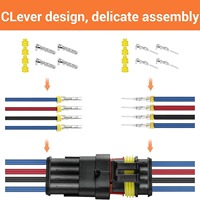 355 pièces de connecteurs de faisceau de câblage automobile DIY à 1, 2, 3 ou 4 trous avec boîtier en nylon étanche pour lampe au xénon, emballés dans une boîte à connecteurs