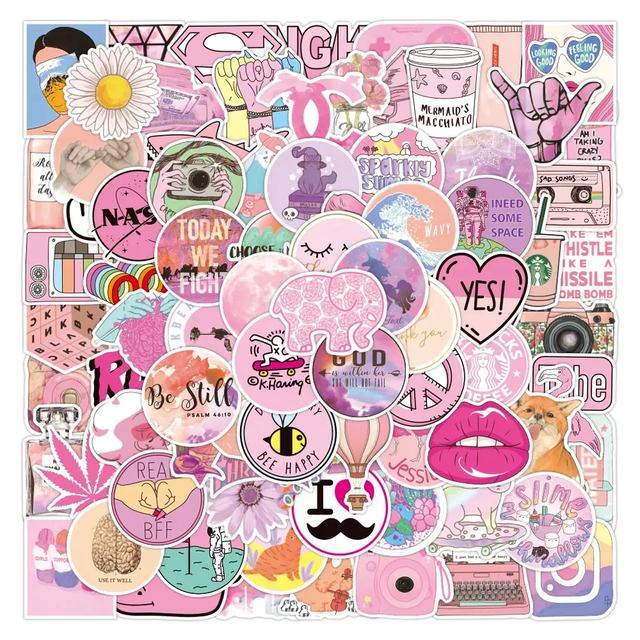 NO MOQ Custom Stickers Waterproof Die Cut Logo Anime Adhesive Vinyl PVC Stickers for Guitar Luggage Decoration