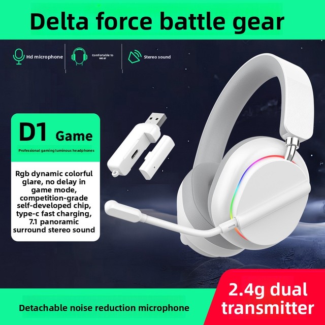 Wholesale Over-Ear Gaming Headset BT6.0 Low Latency ANC IPX5 Waterproof RGB LED Built-in Mic Hi-Fi Sound 5-10 Hours Battery Life