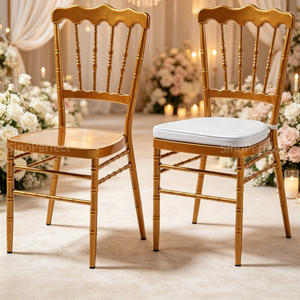 Chaise de mariage en métal doré empilable Tiffanie Chiavari, mobilier de décoration pour événements et banquets commerciaux de luxe - Product Image 1