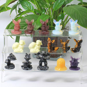 หินธรรมชาติแกะสลักสตรอเบอรี่ <span class=keywords><strong>ninetales</strong></span> สำหรับงานฝีมือคริสตัลของขวัญ - Product Image 1