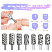 Outil professionnel pour le soin des ongles, poudre de gel poly, embouts de meulage pour enlever le gel, embouts de meulage en tungstène de 3/32 pouces