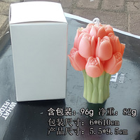 Private Label Geschenkbox in Tulpenform mit Sojawachs-Kerze, Großhandel Handgemachte Blumenskulptur Aroma-Kerze für Feiertage und Hochzeitsgäste
