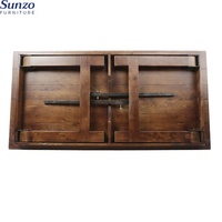 Table de salle à manger pliante en bois de pin de style farmhouse pour usage commercial, hôtel et restaurant en extérieur