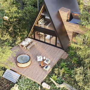 Maison en <span class=keywords><strong>bois</strong></span> moderne de luxe pour grand-mère Villa préfabriquée à structure en acier Petite maison Maisons résidentielles triangulaires à ossature - Product Image 3