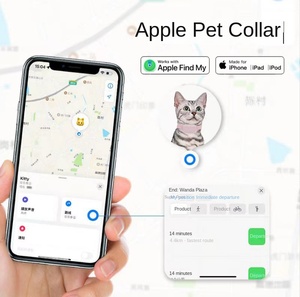 Plapie Apple định vị <span class=keywords><strong>GPS</strong></span> Navigator 4 gam IP67 không thấm nước <span class=keywords><strong>mini</strong></span> chống mất cổ áo cho Pet Dog Silicone tay áo Bluetooth kích hoạt IOS - Product Image 3