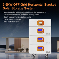 Système de stockage d'énergie solaire hybride tout-en-un 3,6 kW, batterie LiFePO4 3,84 kWh 25,6 V, onduleur standard UE 220~240 V avec roues