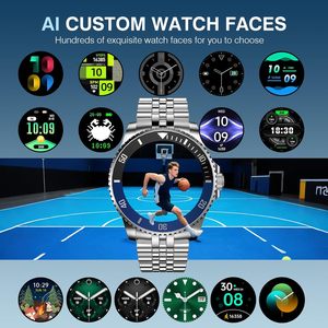 Montre intelligente AI mode OEM Design rond Batterie 250mAh Assistant vocal AI <span class=keywords><strong>Suivi</strong></span> de la santé Montre intelligente étanche IP67 - Product Image 2