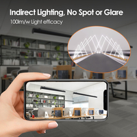 ShineLong Luminaire Suspendu LED Moderne à Éclairage Indirect, Commutateur DIP, CCT, Sans Scintillement, Intensité Variable, CRI Élevé Ra80, 0.6m 1.2m 1.5m 20w 36w 45w
