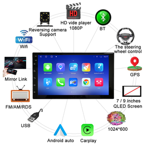 9 pollici 1 Din autoradio Android Car Stereo Car <span class=keywords><strong>Audio</strong></span> System <span class=keywords><strong>Auto</strong></span> Radio MP5 lettore DVD multimediale Carplay Android <span class=keywords><strong>Auto</strong></span> WiFi BT - Product Image 6