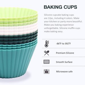 <b>Silicone</b> Egg Bite Molds Food Grade <b>Silicone</b> Muffin Pan for <b>Baking</b> Mini Muffins Mini Cupcake and Quiche Nonstick and BPA - Free - Product Image 3