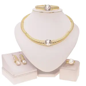 2023 Fashion Germanium Statement Necklace Jewelry Dubai Gemstone Fashion Jewelry Sets China Factory Wholesale Jewellery