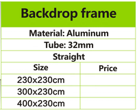 Cadre de présentation personnalisé de 8 pi x 8 pi Support de toile de fond de 10 pi x 8 pi Cadre de toile de fond de présentation en aluminium de 20 pi x 8 pi
