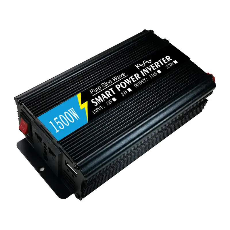 1500W Smart Power Inverter DC 12V to 110V AC Car Inverter with 3.1A Dual USB Car Adapter