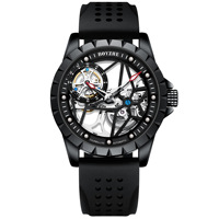 Montre mécanique automatique pour homme avec logo personnalisé, boîtier en alliage, bracelet en silicone, lumineuse, étanche, montre de sport de plongée OEM