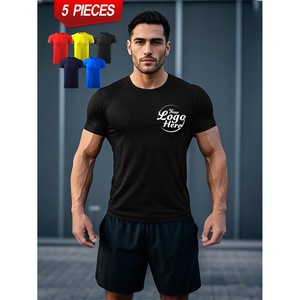 T-shirts de sport à manches courtes pour hommes à la mode 100% coton imprimé tissu respirant à séchage rapide - Product Image 4