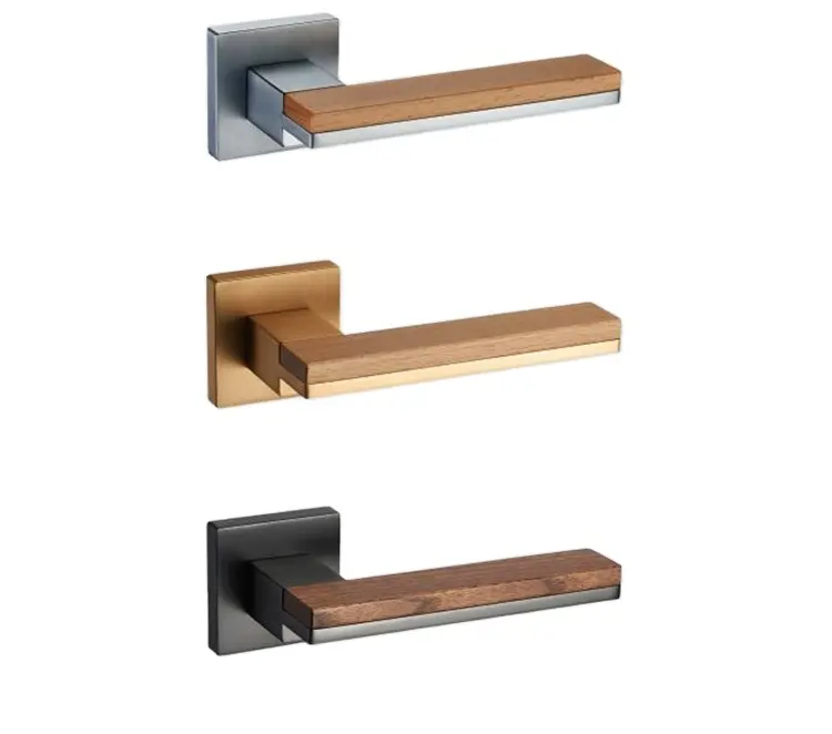 New European Standard durable zinc alloy door handle wooden door lock handle set