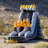 Toboggan aquatique gonflable sur le thème du volcan Inferno, qualité commerciale, pour tous les âges, fêtes en plein air, locations