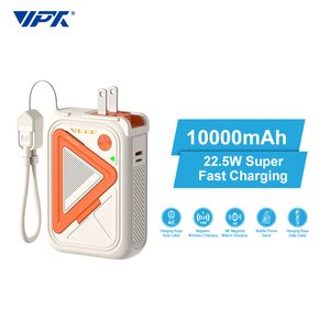 Power Bank Wireless 4 in 1 Super UPS 20000mAh con Cavi Integrati e Adattatore da Parete <span class=keywords><strong>US</strong></span> EU UK, Ricarica Rapida PD 20W - Product Image 5