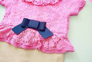 Robe de soirée en dentelle à col roulé avec nœud pour filles, vente en gros en ligne, vêtements pour enfants, collection été, provenance Chine - Product Image 6