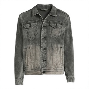 New Arrival Stylish Men's Winter Denim Jacket <b>Canvas</b> <b>Plain</b> Dyed Waterproof Breathable Plus Size Button Front Hooded - Product Image 4