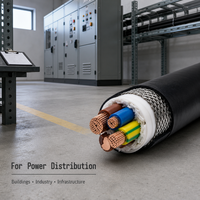 Câble d'alimentation en cuivre blindé isolé XLPE LSZH 3 conducteurs STA/SWA 0,6/1 kV avec écran métallique tressé, couleurs européennes, norme IEC