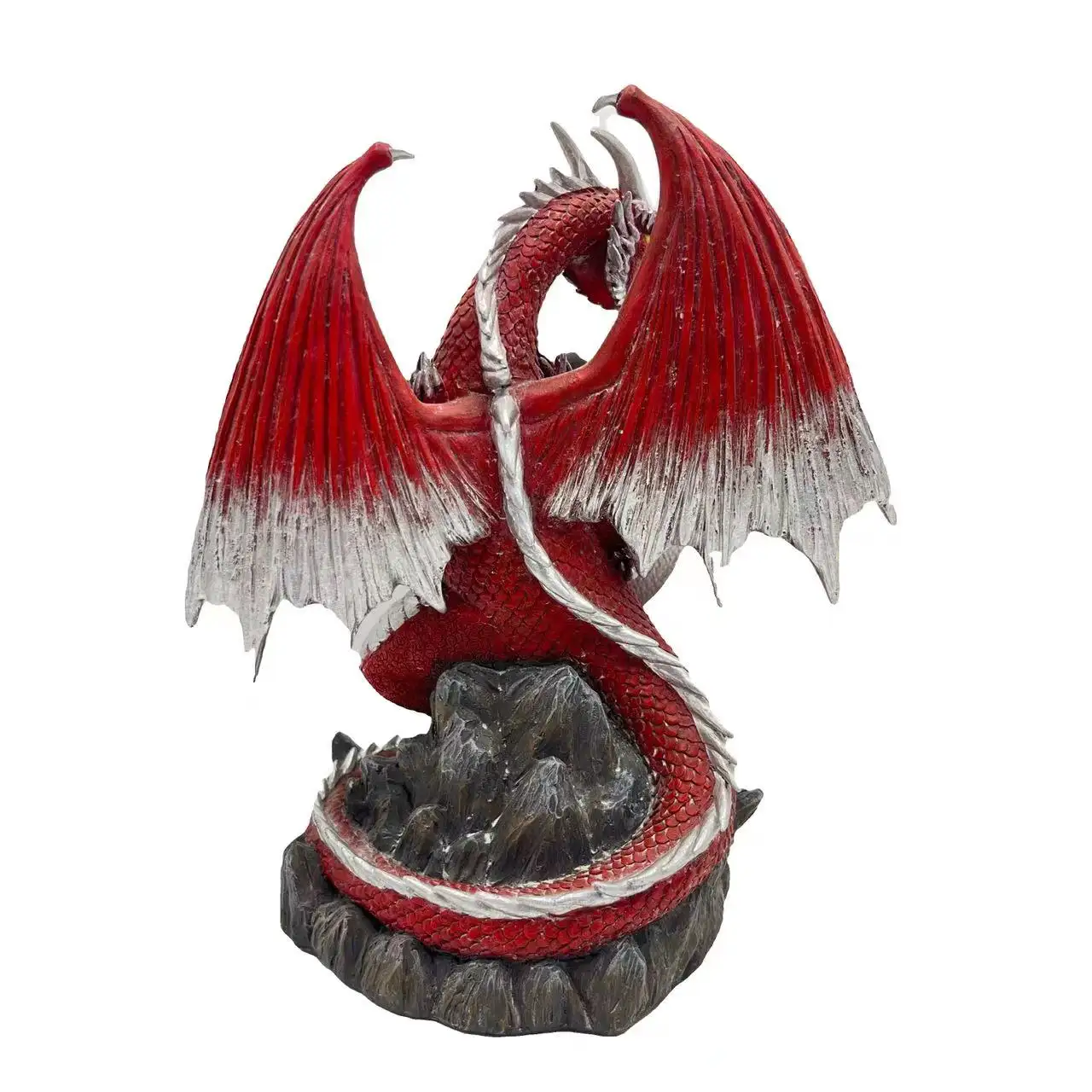 Dekorasi desktop resin naga merah yang dapat disesuaikan