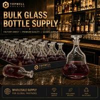 Botol Wiski Kosong Grosir untuk Dijual Botol Kaca Brandy 1 Liter Botol Tequila Kosong untuk Dijual