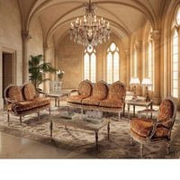 Canapé d'angle de luxe de style baroque français pour salon, en bois massif sculpté à la main, rembourré, avec broderie royale classique rouge
