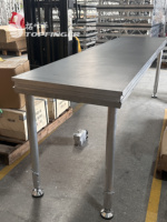 Table de DJ TFR Design et en promotion avec kit de pieds - 2*8 pieds avec plateau antidérapant en bouleau, résistant au soleil et à l'eau