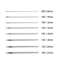 Hochwertige Piercingnadeln 50mm 100 Stück pro Box Sterilisierte Einweg-Hohlkörpereinstichnadeln 12g 13g 14g 15g 16g 18g 20g