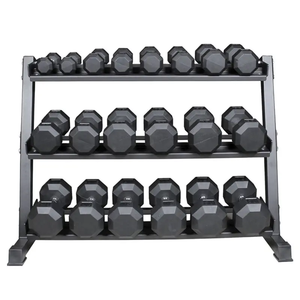 מכירה חמה באיכות גבוהה ציוד כושר זרוע אימון dumbell אנכי dumbell מתלה אחסון עבור הבית מותאם אישית מתלה תלת-שכבות - Product Image 1