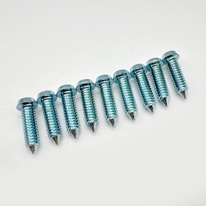 Tornillos de Presión de Acero al Carbono Puro, Plateados en Zinc, Cabeza Plana, Hexagonales, Autoperforantes y Autoblocantes - Product Image 1
