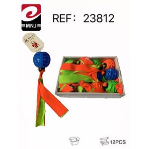 Dog Toy Bell Ribbon Ball 12Pcs For Pet Playtime Fun - Product Image 3