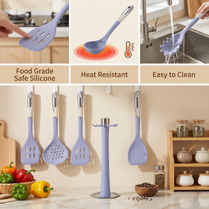 New Design 7 Pieces Kitchen Cooking Utensils Non-Stick <b>Silicone</b> Cooking Utensils Set Kitchen <b>Tools</b> for Home - Product Image 4